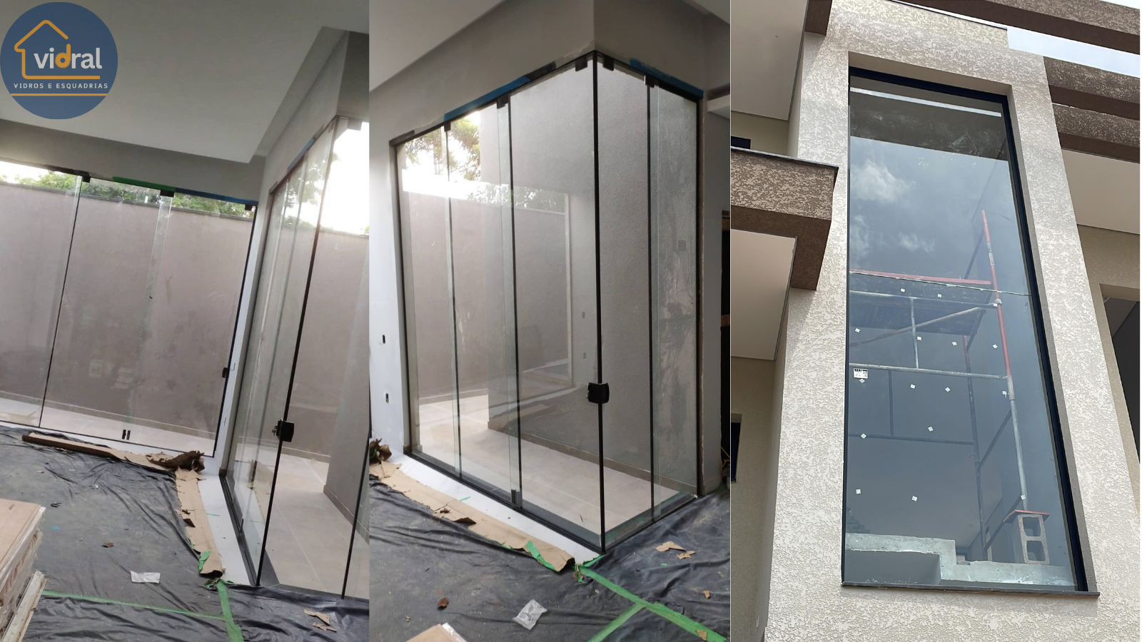 Vidros temperados em guarda-corpo